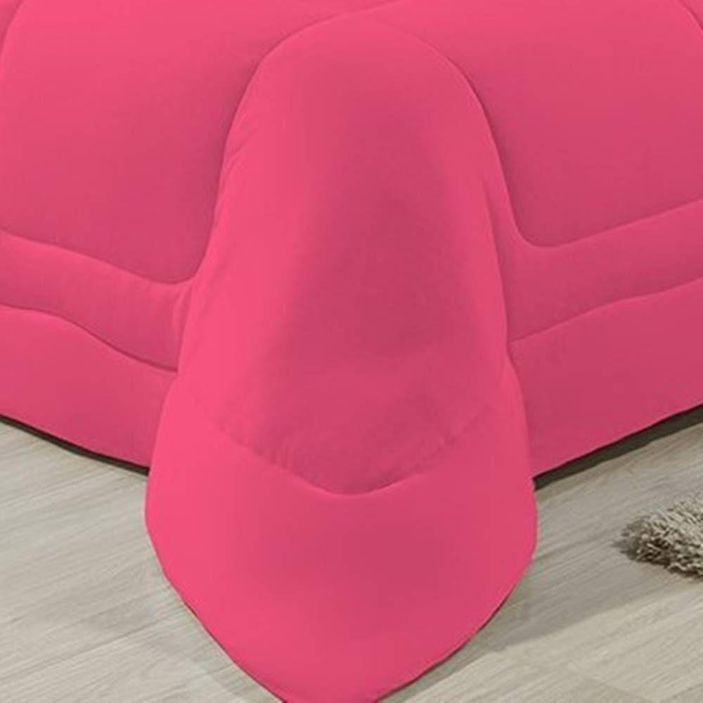 Edredom Dupla Face 100% Algodão Malha King Gran Moratta 01 Peça - Pink- Preto - 3