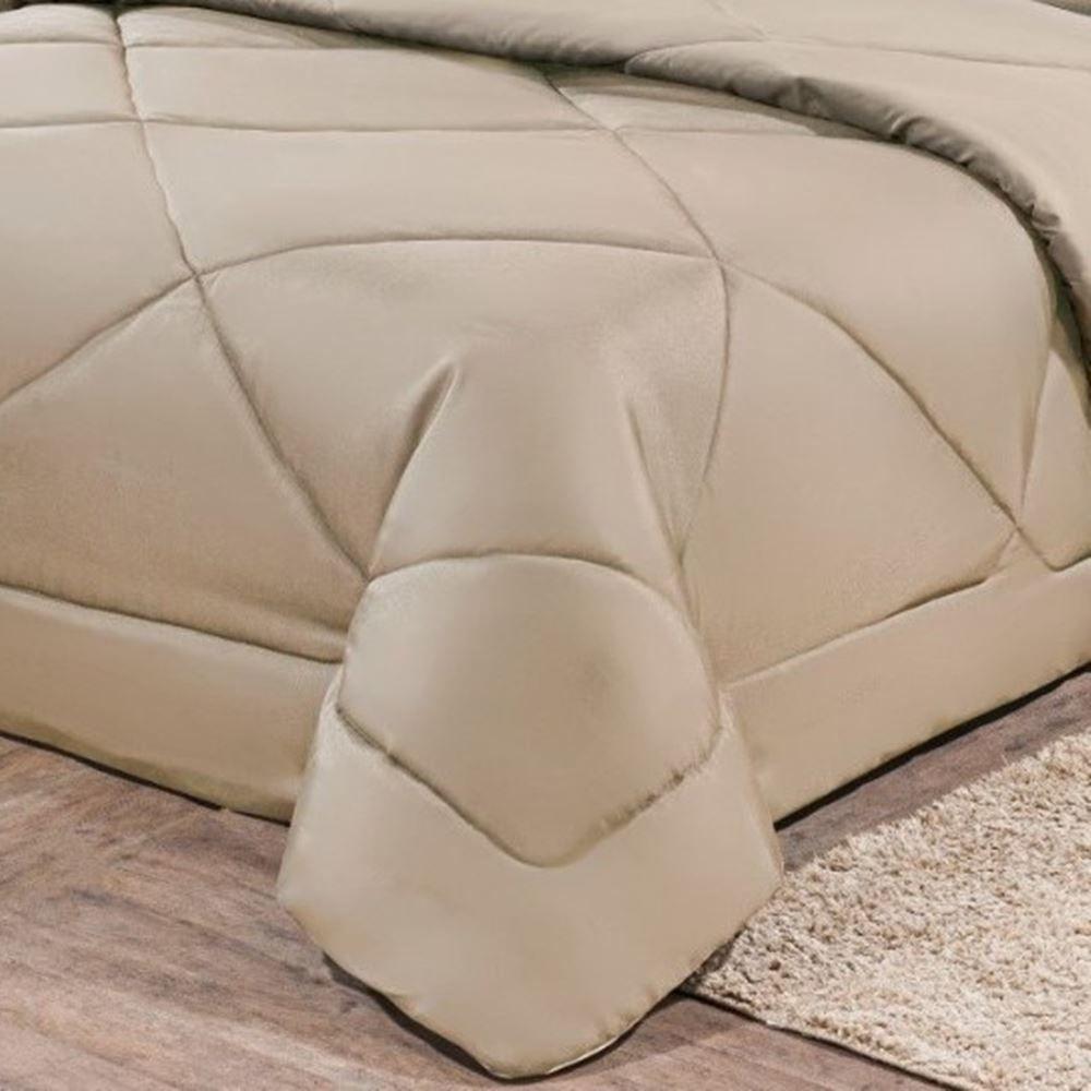 Kit Edredom + Jogo De Lençol Aconchego Look House Dupla Face Casal Queen 06 Peças - Caqui - 3