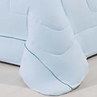 Kit Edredom 100% Algodão Percal 150 Fios Dupla Face Solteiro Jogo De Cama 5 Peças - Verde-branco - 3