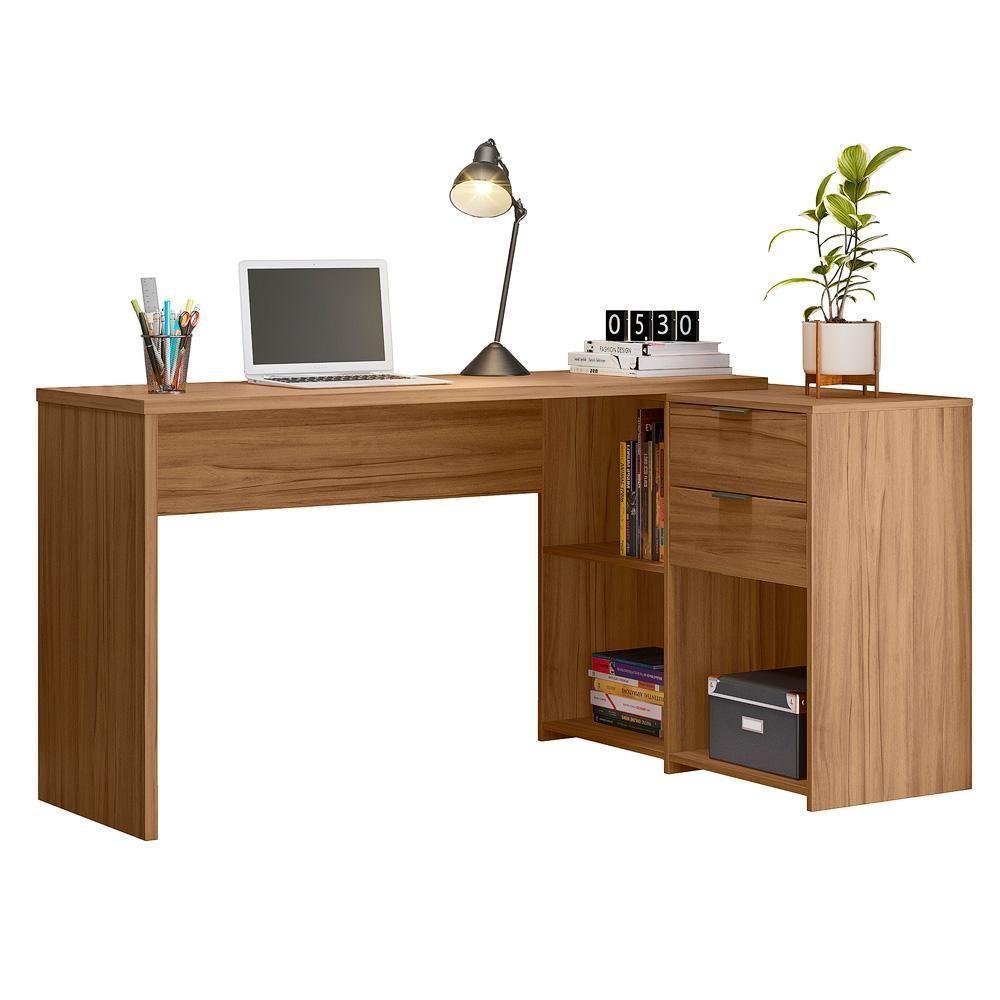Mesa Para Computador Com 2 Gavetas Office Nt2060 Notável Freijó - 6