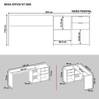 Mesa Para Computador Com 2 Gavetas Office Nt2060 Notável Freijó - 7
