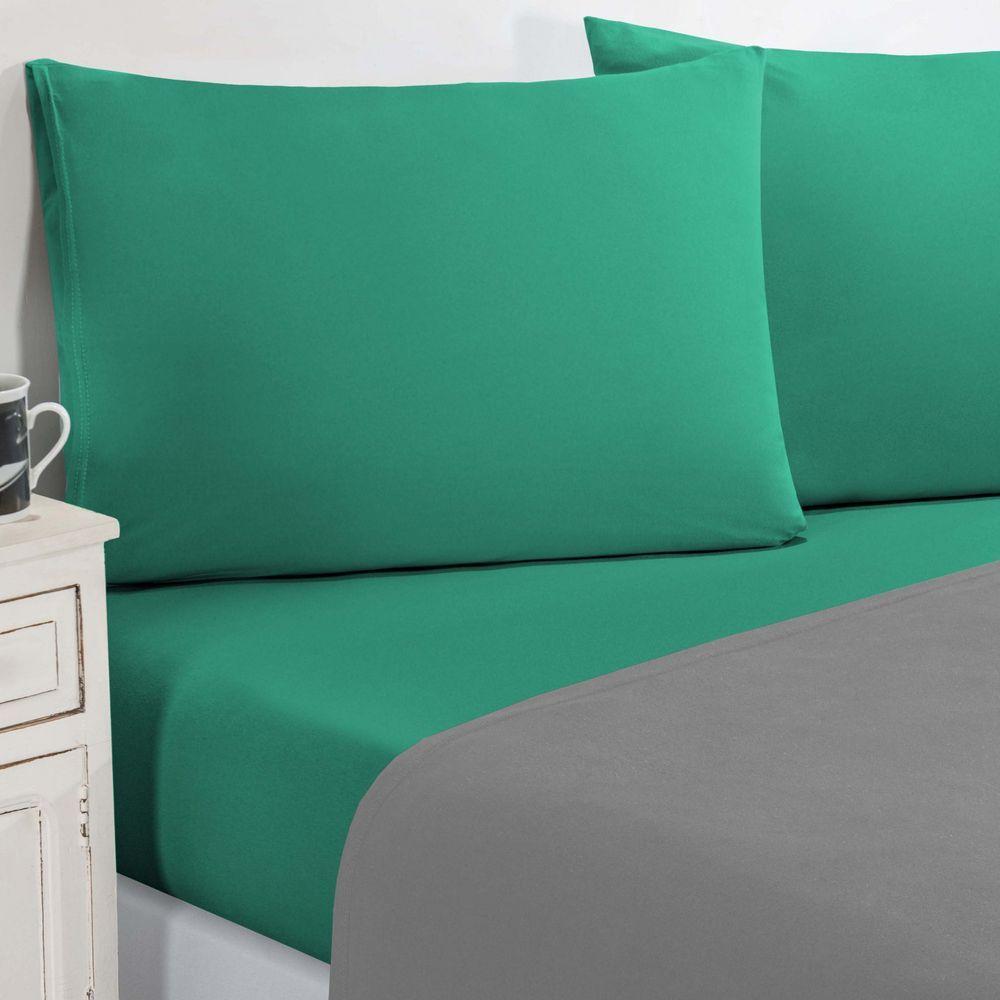 Jogo De Cama Malha Lençol 100% Algodão Gran Moratta 3 Peças Solteiro - Cinza-verde Jade - 3