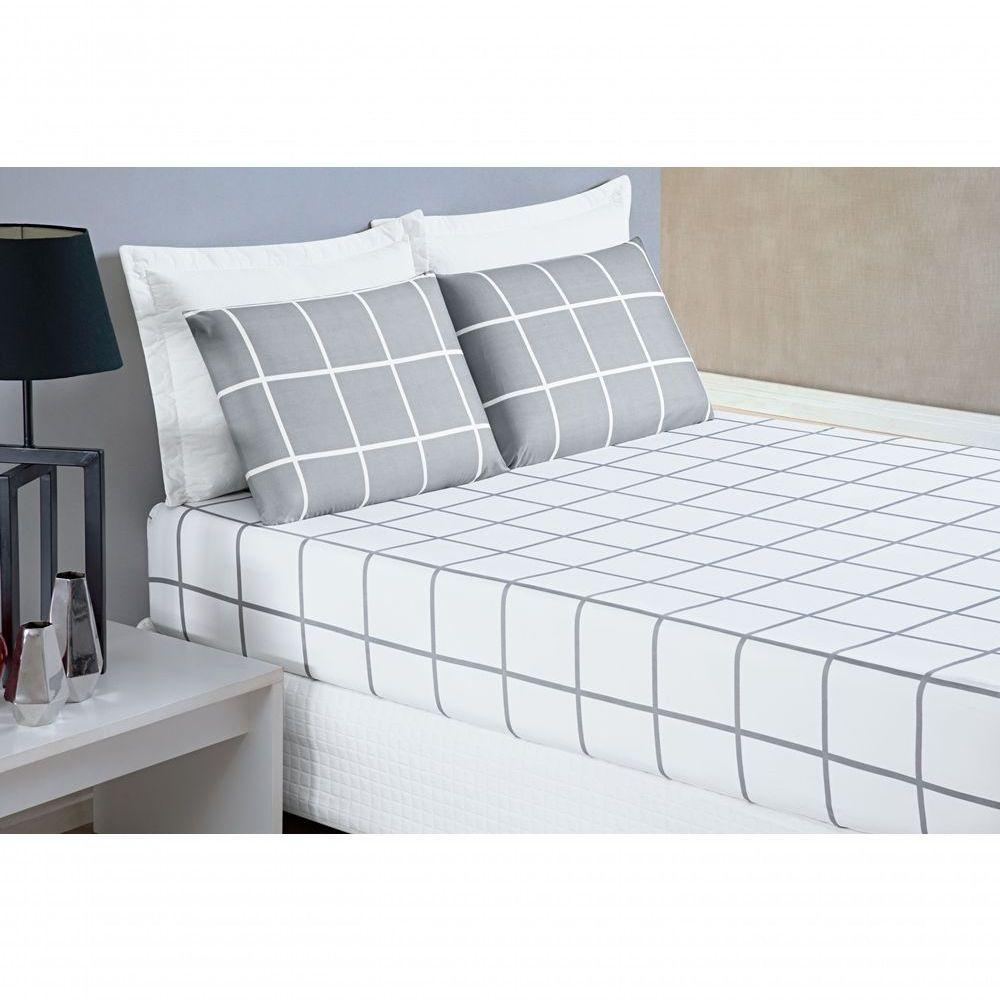 Jogo De Cama Lençol 200 Fios Austin King 03 Peças - Cinza - 2