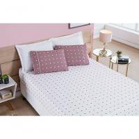 Jogo De Cama Lençol 200 Fios Petit Poá Queen 03 Peças - Rose - 2