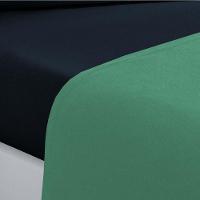 Jogo De Cama Malha Lençol 100% Algodão Gran Moratta 3 Peças Solteiro - Verde Jade-azul Marinho - 3