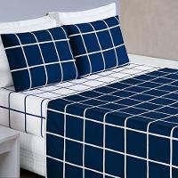 Jogo De Cama Com Lençol De Cima 200 Fios Austin King 04 Peças - Marinho - 1