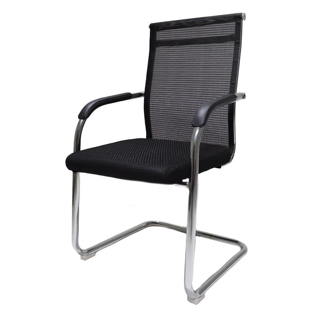 Cadeira De Escritório Diretor Londres Mesh Fixa Preta - 1