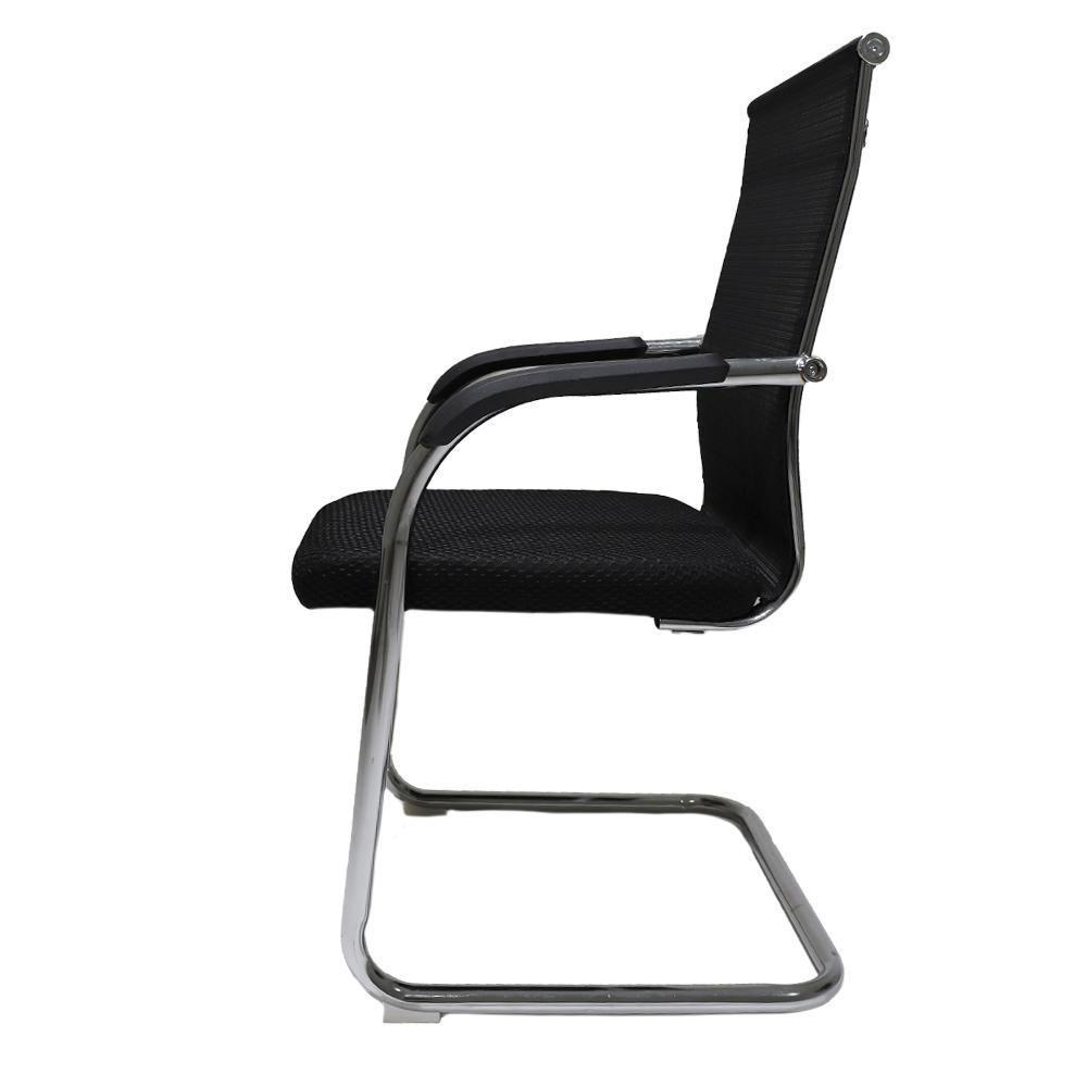 Kit 2 Cadeiras De Escritório Diretor Londres Mesh Fixa Preta - 3