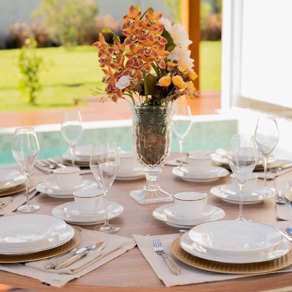 Jogo De Pratos Fundos Em Porcelana Flamingo Com 6 Peças 23,5cm Oxford Sofia - 2