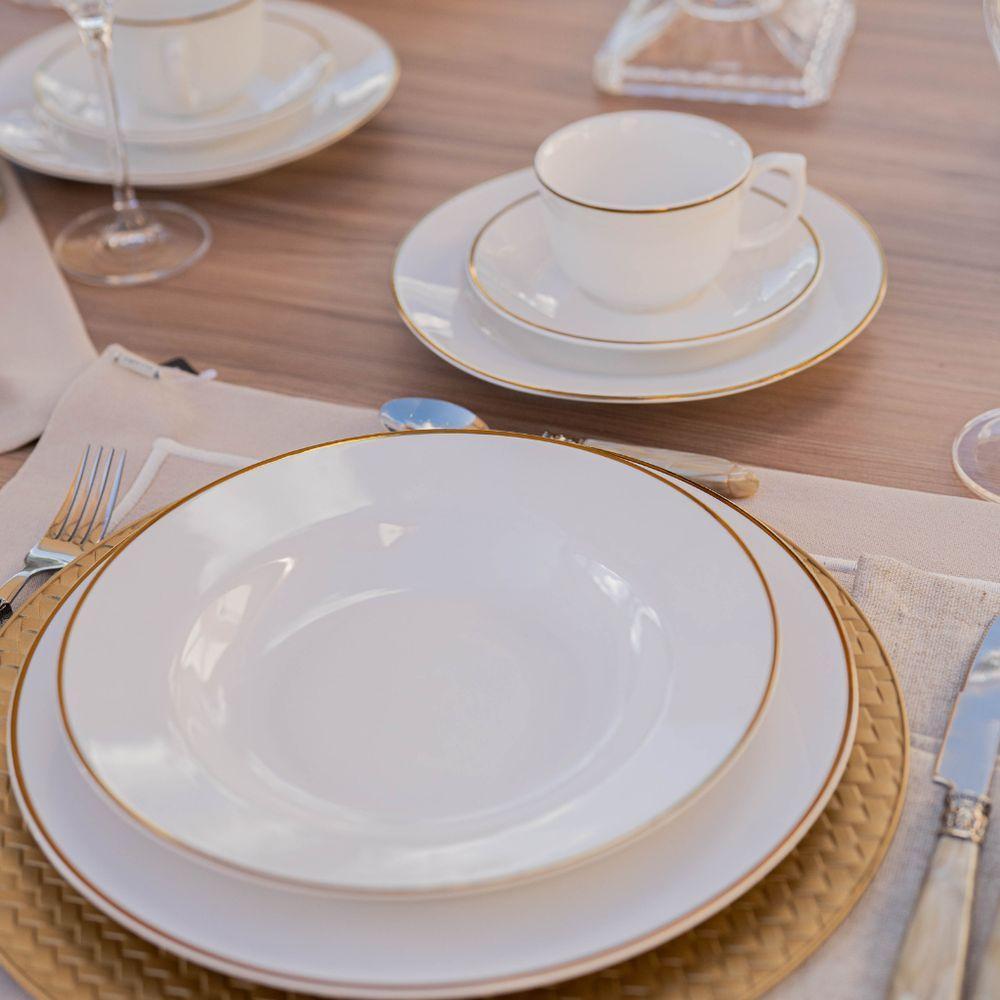 Jogo De Pratos Fundos Em Porcelana Flamingo Com 6 Peças 23,5cm Oxford Sofia - 3