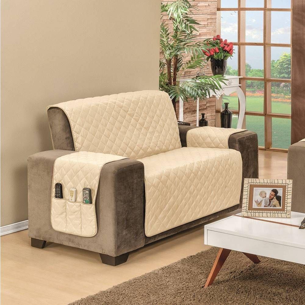 Protetor De Sofá Dupla Face Manu 2 E 3 Lugares King - Cáqui-palha - 2