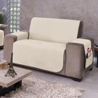 Protetor De Sofá Dupla Face Impermeável Mr 2 Lugares - Cáqui-palha - 2