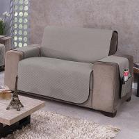 Protetor De Sofá Dupla Face Impermeável Mr 2 Lugares - Preto-cinza - 1