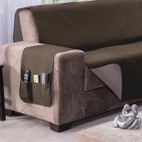 Protetor De Sofá Dupla Face Impermeável Mr 2 Lugares - Marrom-cáqui - 2