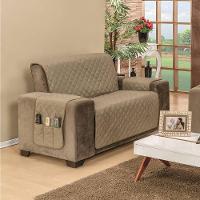 Protetor De Sofá Dupla Face Manu 2 Lugares - Cáqui-marrom - 1