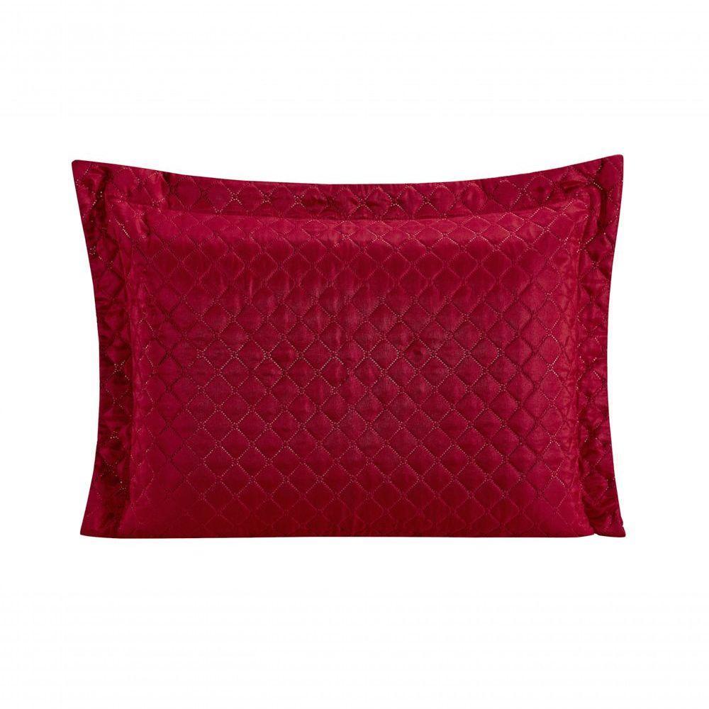 Porta Travesseiro Com Debrum Requinte Liso 01 Peça - Vermelho - 1