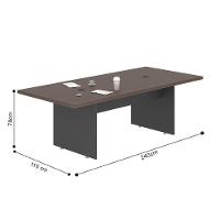 Mesa De Reunião 2,40 Plot Freijo Preto - 3