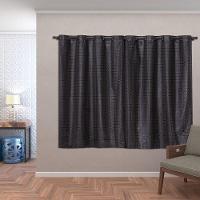 Cortina Blackout Pvc Com Tecido Voil Xadrez 2,00 M X 1,40 M - Preto. - 1