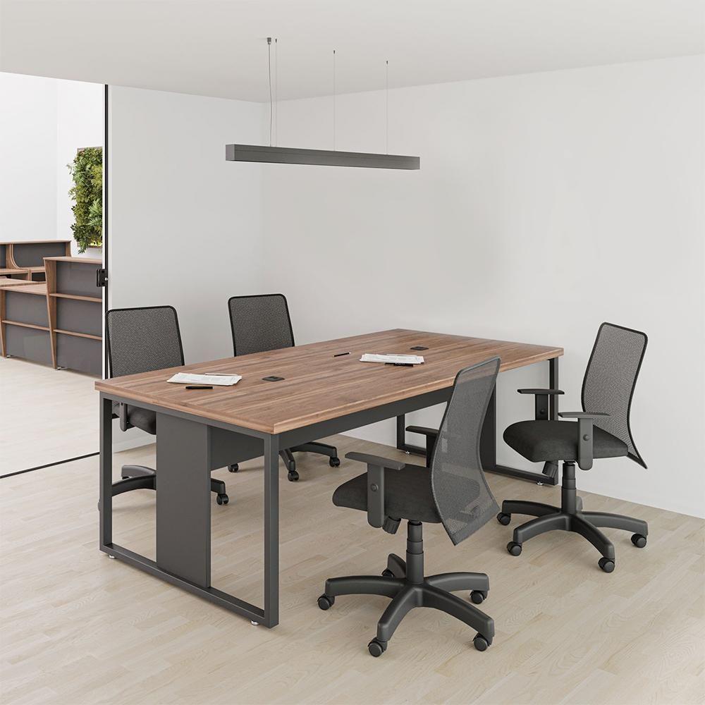 Mesa De Reunião Para Escritório C- Caixa De Tomada - Noce Preto Noce Preto - 2