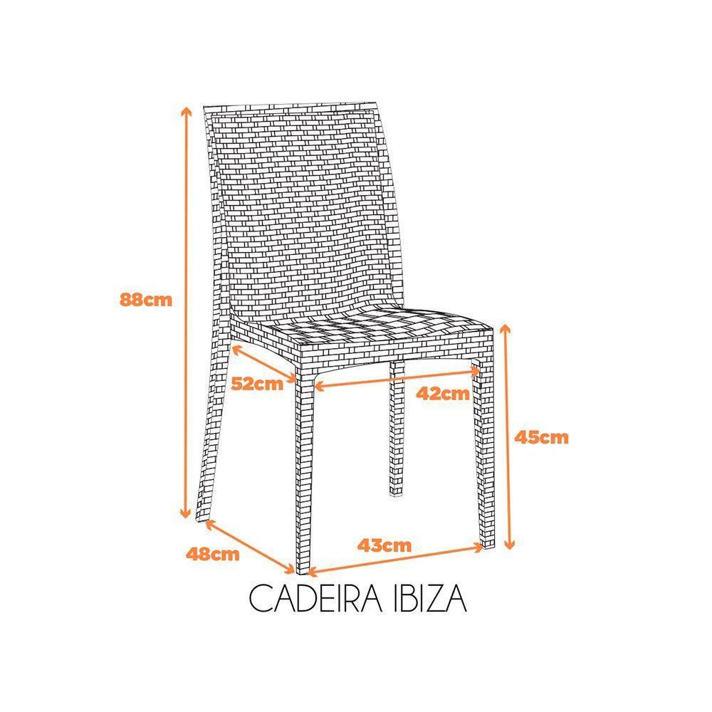 Kit C- 4 Cadeiras Ibiza Estrutura Em Polipropileno Fratini Marrom - 2