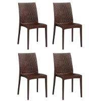 Kit C- 4 Cadeiras Ibiza Estrutura Em Polipropileno Fratini Marrom - 1