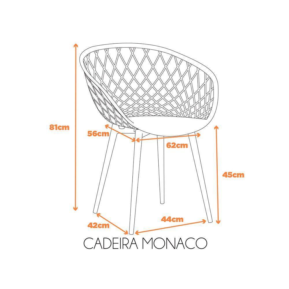 Kit 2 Cadeiras Monaco C- Assento Em Polipropileno E Base Em Aço Fratini Azul Marinho - 4