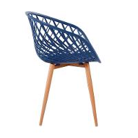 Kit 2 Cadeiras Monaco C- Assento Em Polipropileno E Base Em Aço Fratini Azul Marinho - 3