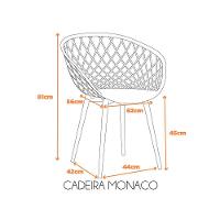 Kit 2 Cadeiras Monaco C- Assento Em Polipropileno E Base Em Aço Fratini Azul Marinho - 4