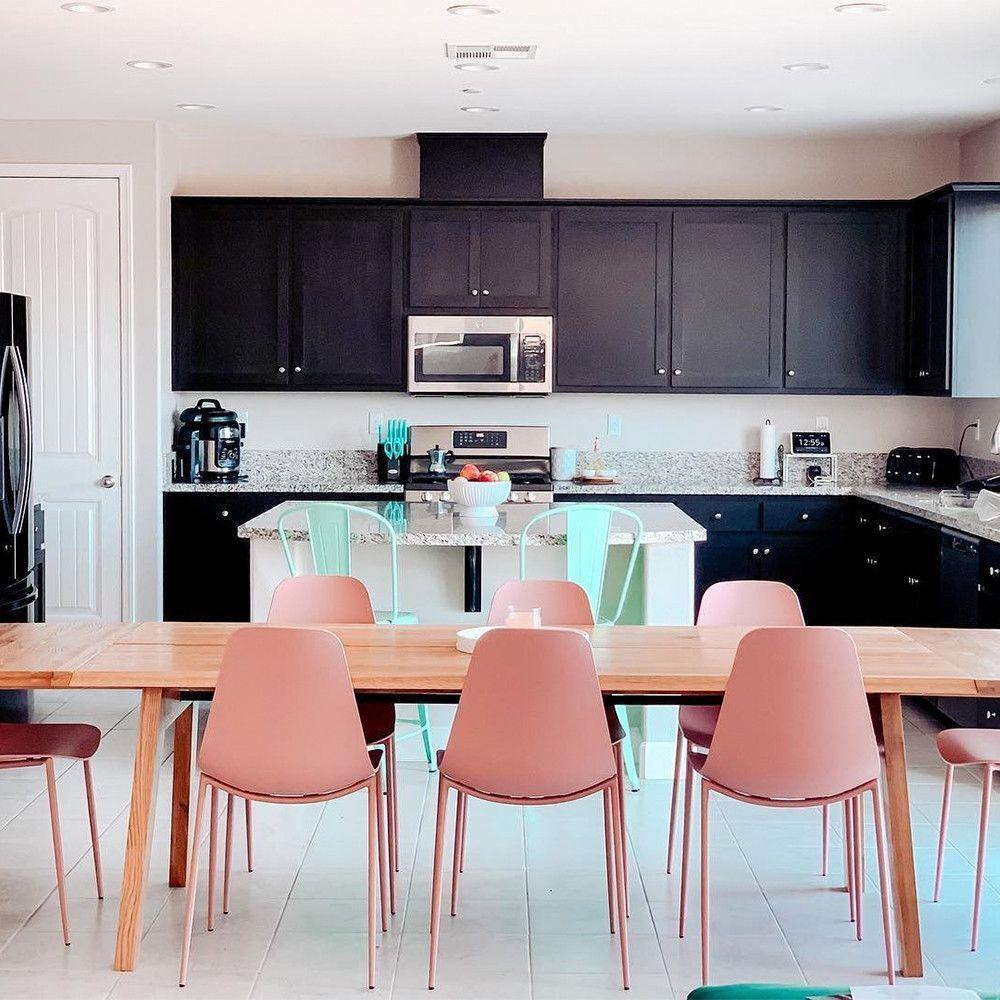 Kit 4 Cadeiras Miami C- Assento Em Polipropileno E Base Em Aço Fratini Rosê - 6