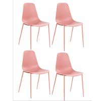 Kit 4 Cadeiras Miami C- Assento Em Polipropileno E Base Em Aço Fratini Rosê - 1