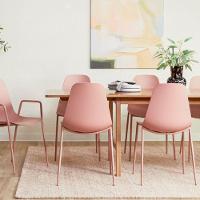 Kit 4 Cadeiras Miami C- Assento Em Polipropileno E Base Em Aço Fratini Rosê