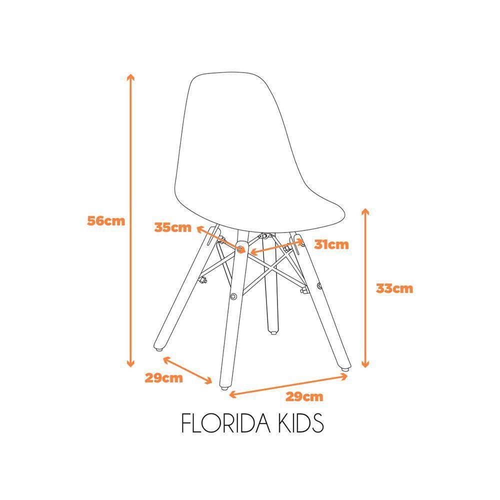 Kit C- 4 Cadeira Kids C- Assento Em Polipropileno E Base Madeira Fratini Rosa - 2