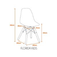 Kit C- 4 Cadeira Kids C- Assento Em Polipropileno E Base Madeira Fratini Rosa - 2