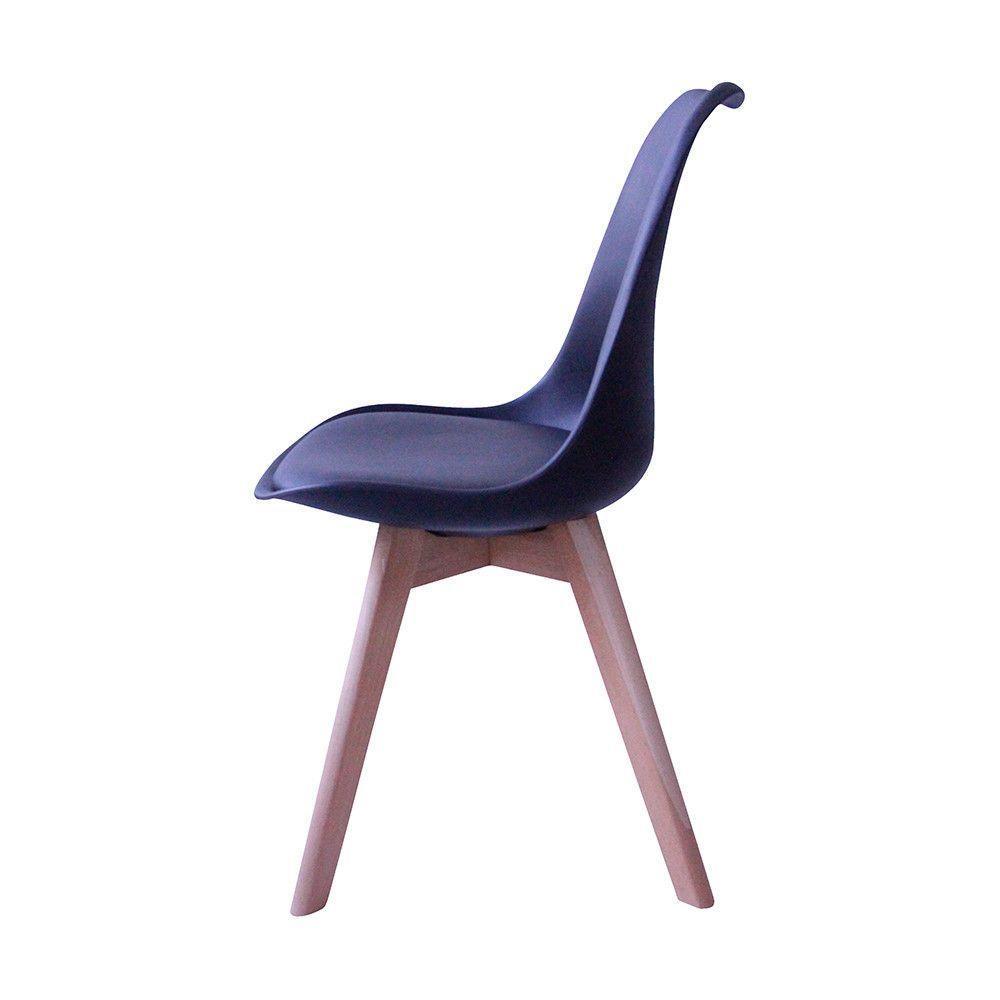 Kit 4 Cadeiras Siena C- Estrutura Em Polipropileno E Base Madeira Fratini Preto - 6