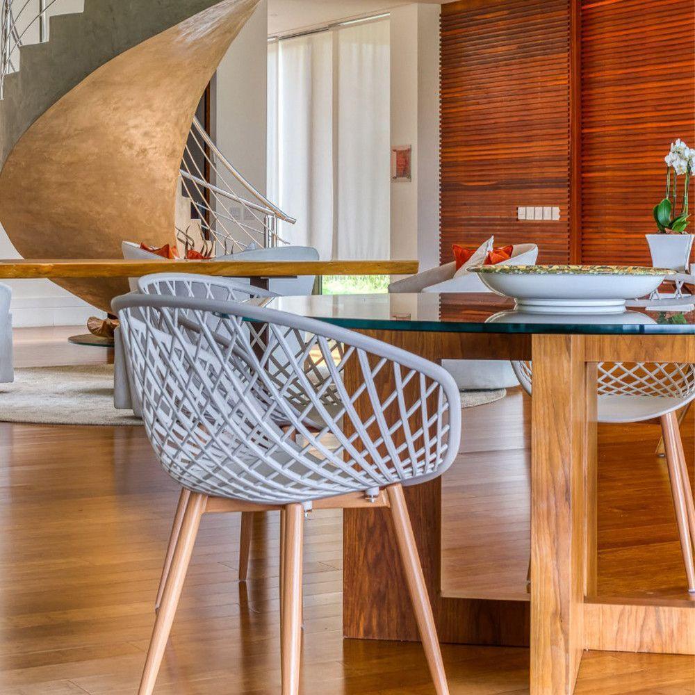 Kit 4 Cadeiras Monaco C- Assento Em Polipropileno E Base Em Aço Fratini Nude - 3