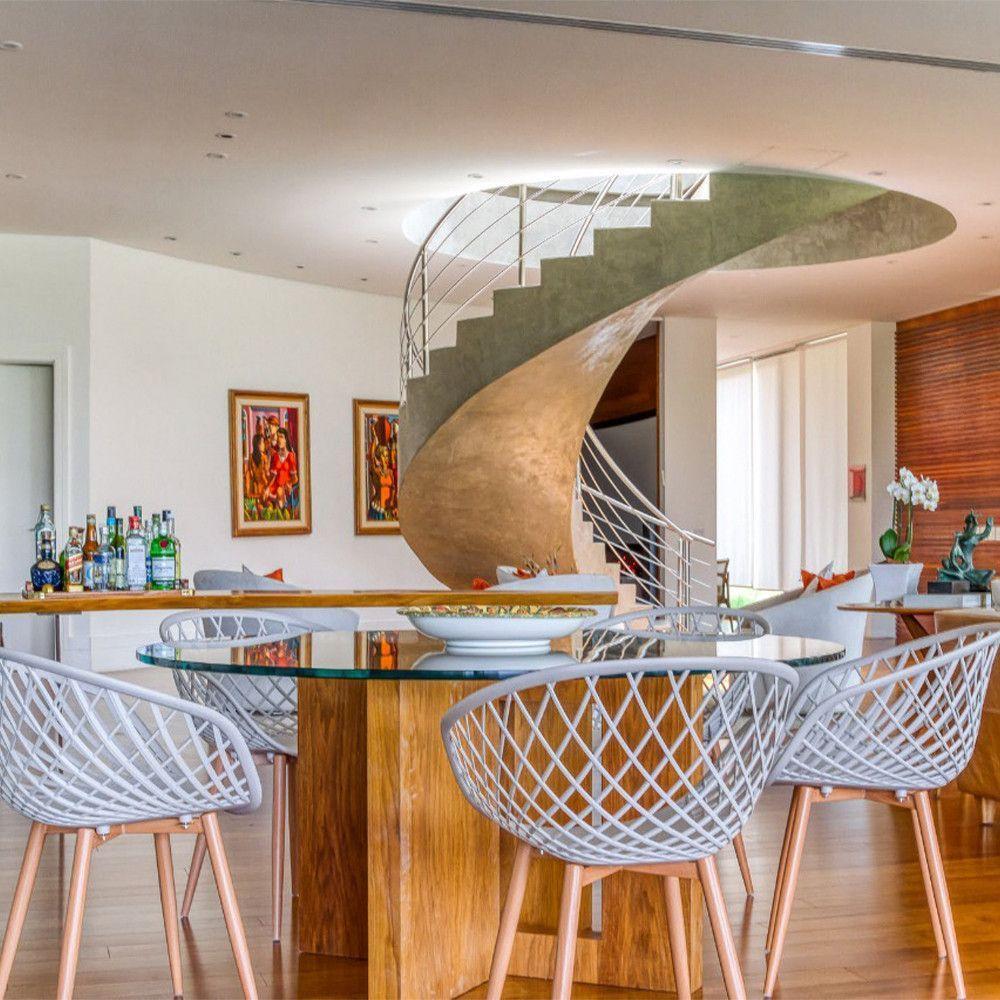 Kit 4 Cadeiras Monaco C- Assento Em Polipropileno E Base Em Aço Fratini Nude - 5