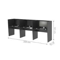 Mesa De Atendimento Escritório Call Center 3 Lugares - 2