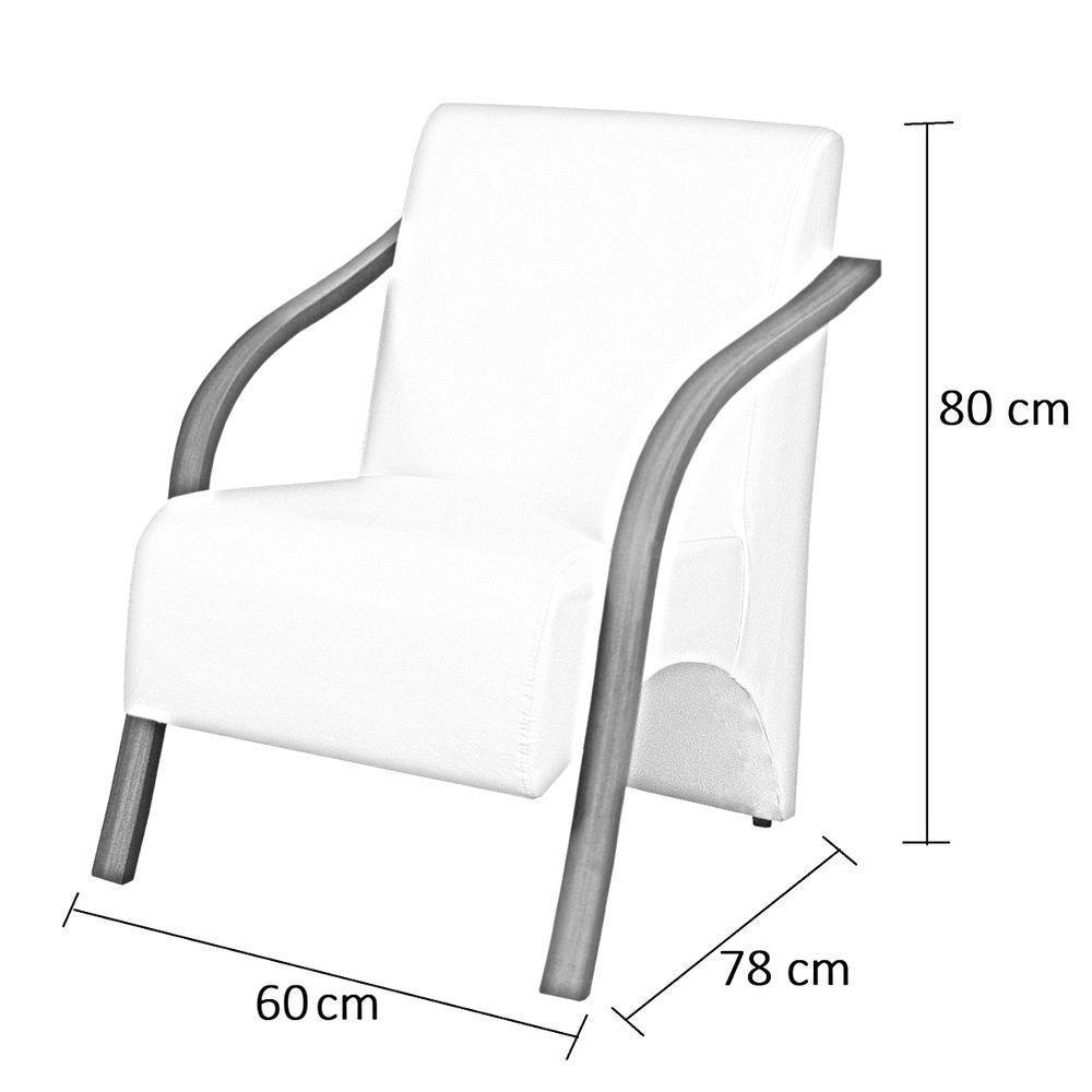 Kit C- 3 Poltronas De 1 Lugar Braço Madeira Dsalla Suede - 2