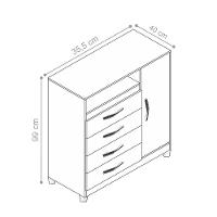 Cômoda Reyna Branco Rosa Titanium Azul 4 Gavetas - 6