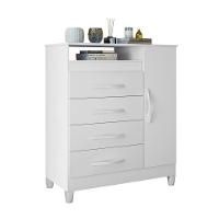 Cômoda Reyna Branco Titanium Azul Rosa 4 Gavetas - 8