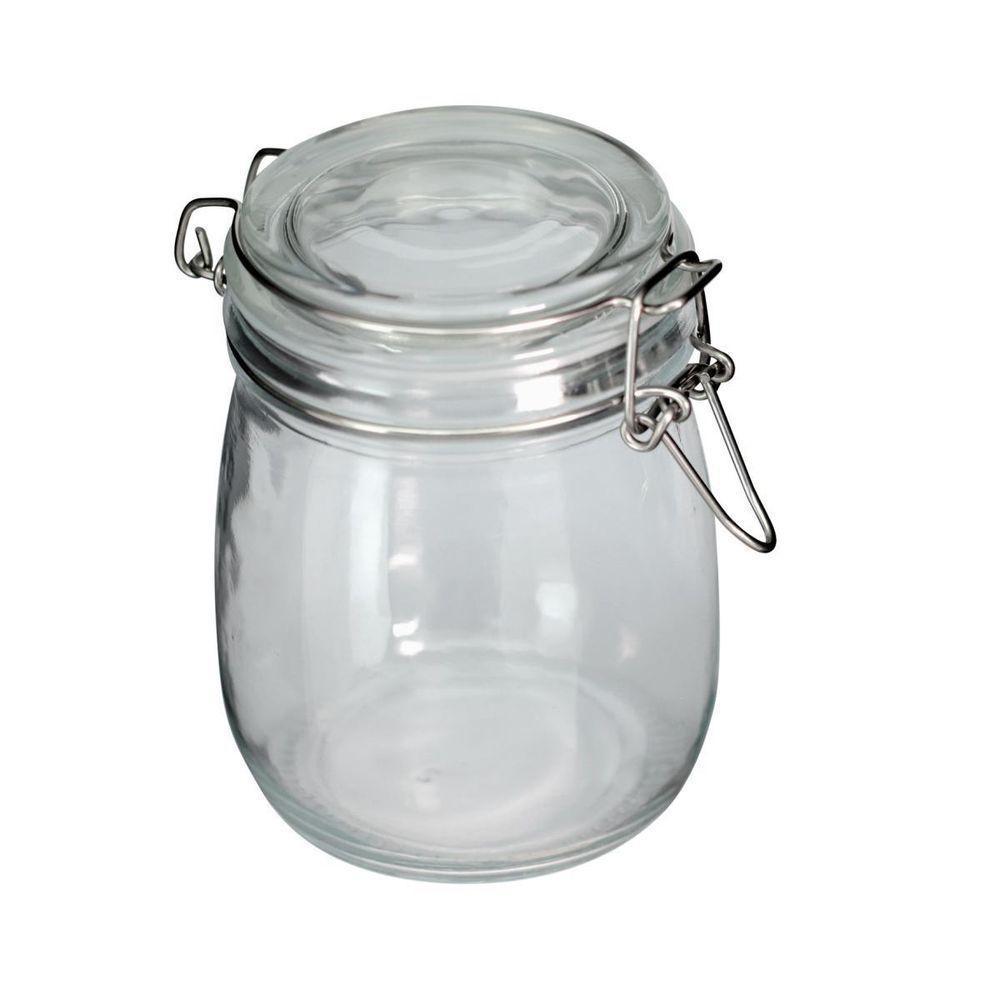 Jogo 2 Potes Hermético Vidro Redondo Com Super Trava 830ml - 3