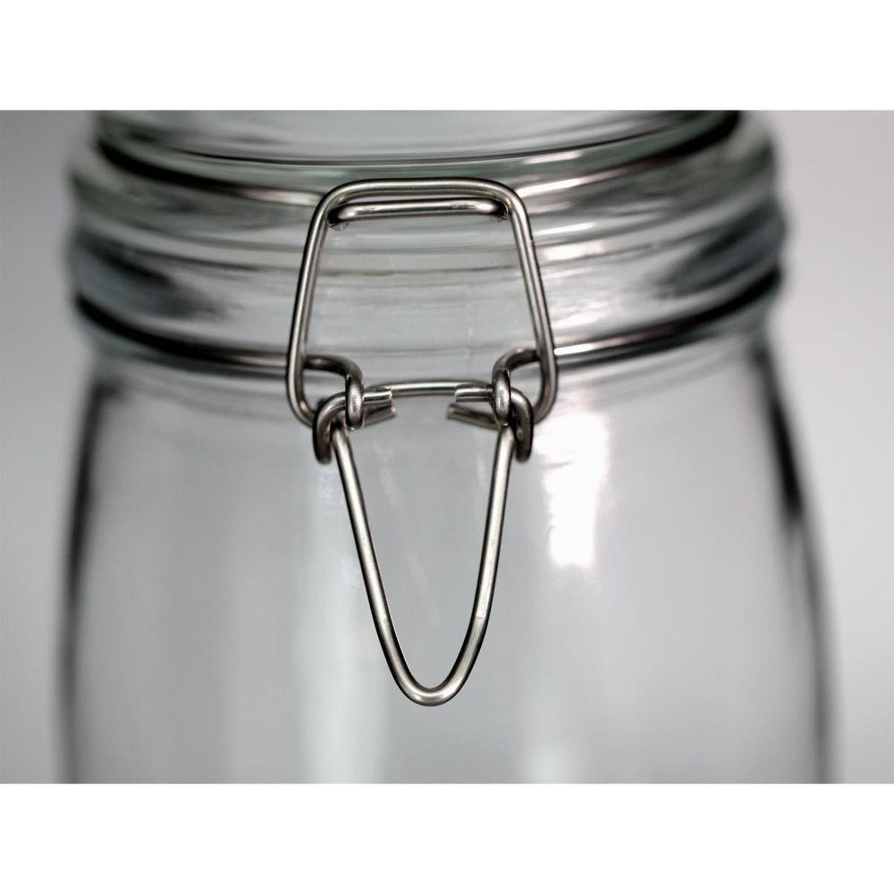 Jogo 2 Potes Hermético Vidro Redondo Com Super Trava 830ml - 4