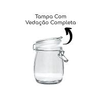 Jogo 2 Potes Hermético Vidro Redondo Com Super Trava 830ml - 2