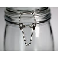 Jogo 2 Potes Hermético Vidro Redondo Com Super Trava 830ml