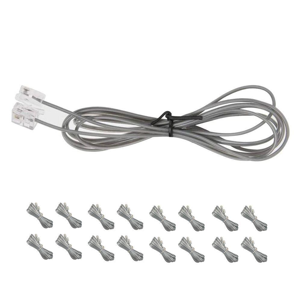 Fio Telefonico Cabo Rj11 Kit 50 Uni 1 Metro E 60Cm Telefone - 1