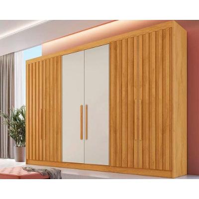 Guarda Roupa Casal Potente 6 Portas de Bater 6 Gavetas Peroba-Off White Móveis Europa