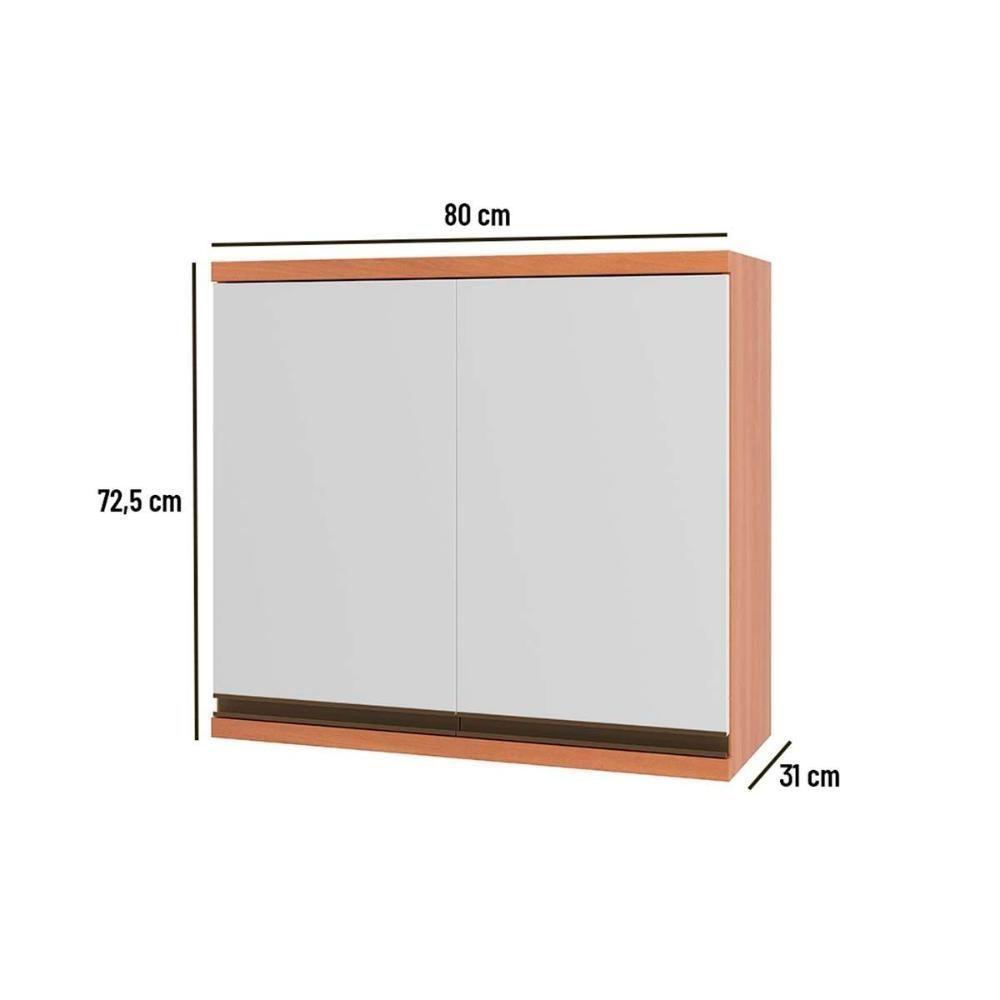 Armário de Cozinha Modulado Aéreo Thela Macadâmia 2 Portas 80cm Freijo/Branco - Telasul - 5