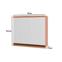Armário de Cozinha Modulado Aéreo Thela Macadâmia 2 Portas 80cm Freijo/Branco - Telasul - 5