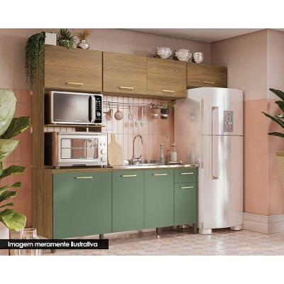 Cozinha Completa Compacta L780A Nogueira/Verde Oliva - Kappesberg