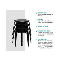 Mesa para Cozinha Dobrável 1590 c/ 2 Banquetas Preto - Carraro - 2